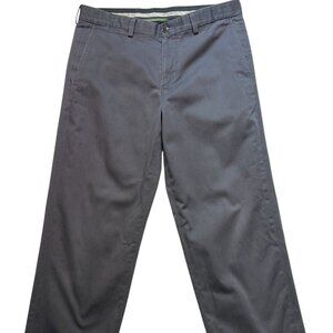 Eddie Bauer Men's Wrinkle Resistant Relaxed Fit Pants Flat Front Size 35 Gray